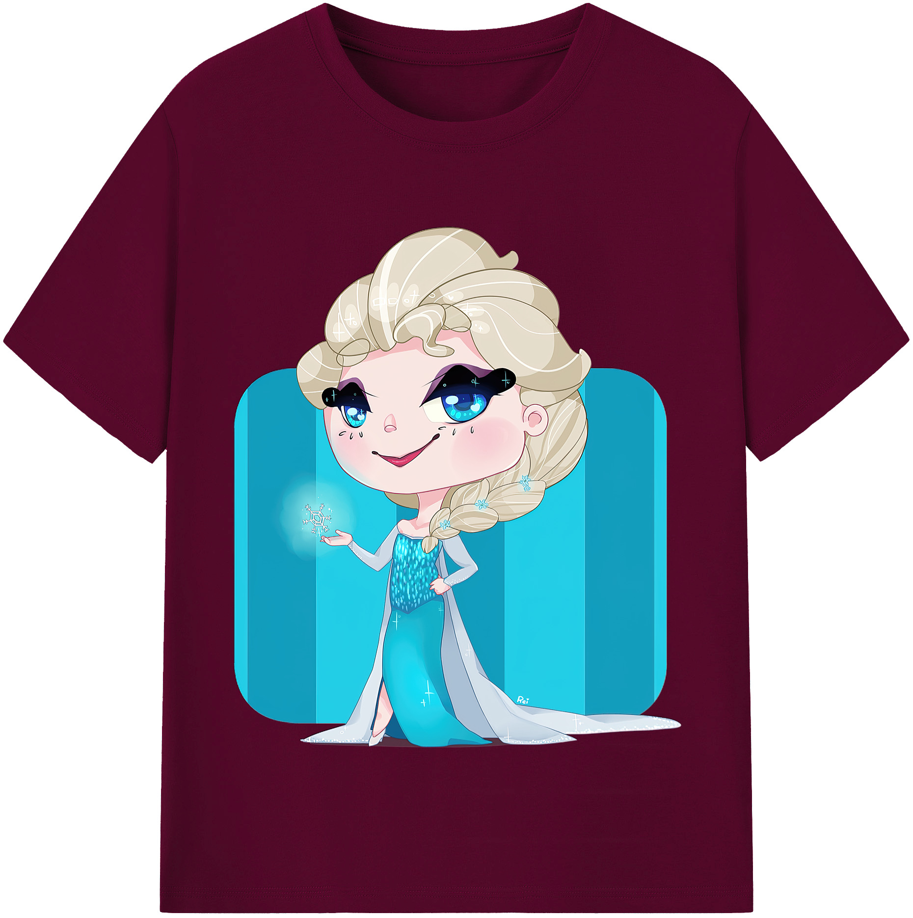 （画像用） アナと雪の女王 アンナ エルサ Frozen Anna Elsa レディースカジュアルプリントTシャツ（綿100％）